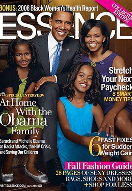 Obama and family on cover of Essence Magazine